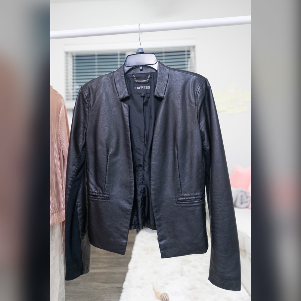 Express Faux Leather Blazer Jacket